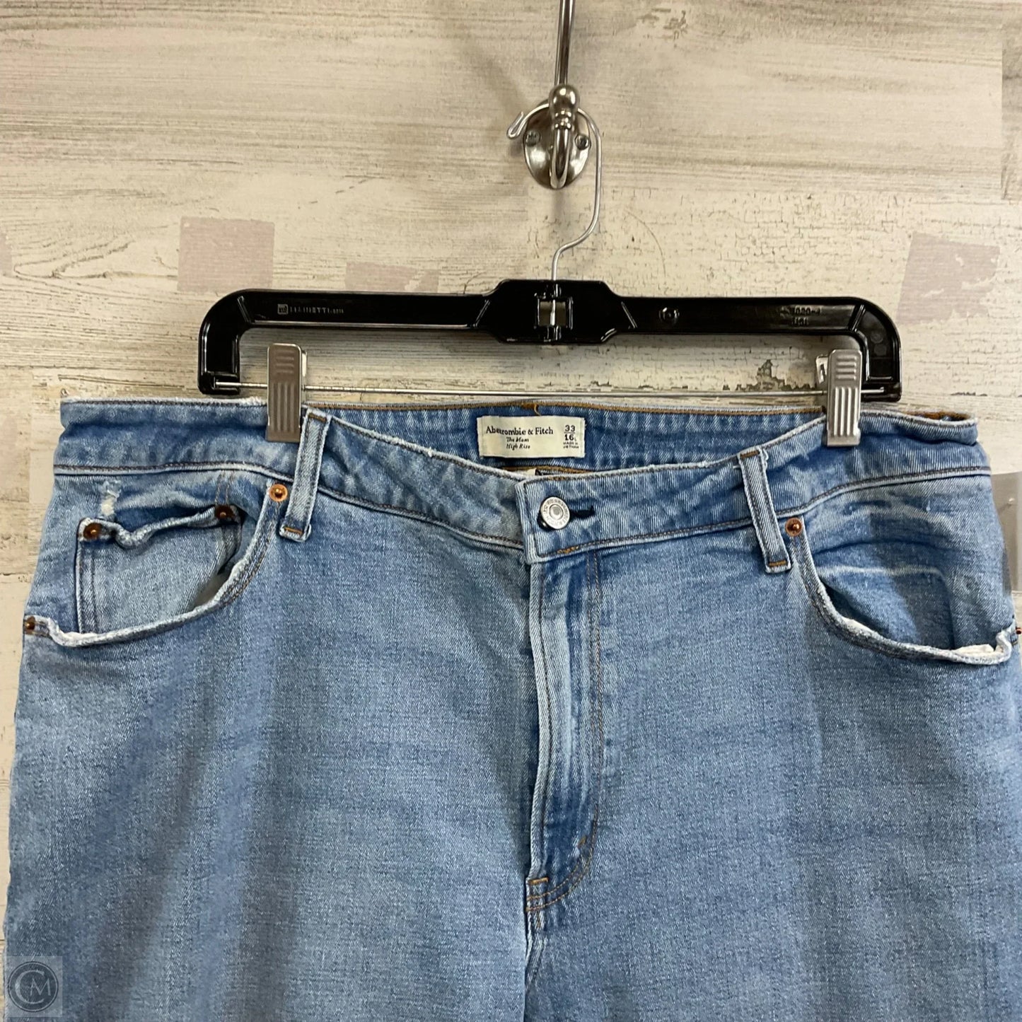 Jeans Straight By Abercrombie And Fitch In Blue Denim, Size: 16 SHORT