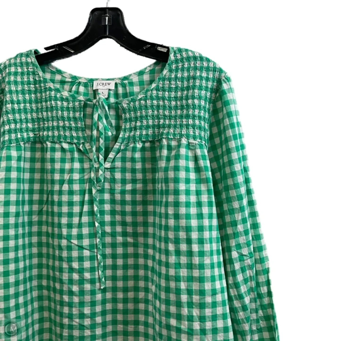 Blouse Long Sleeve By J. Crew In Green, Size: L