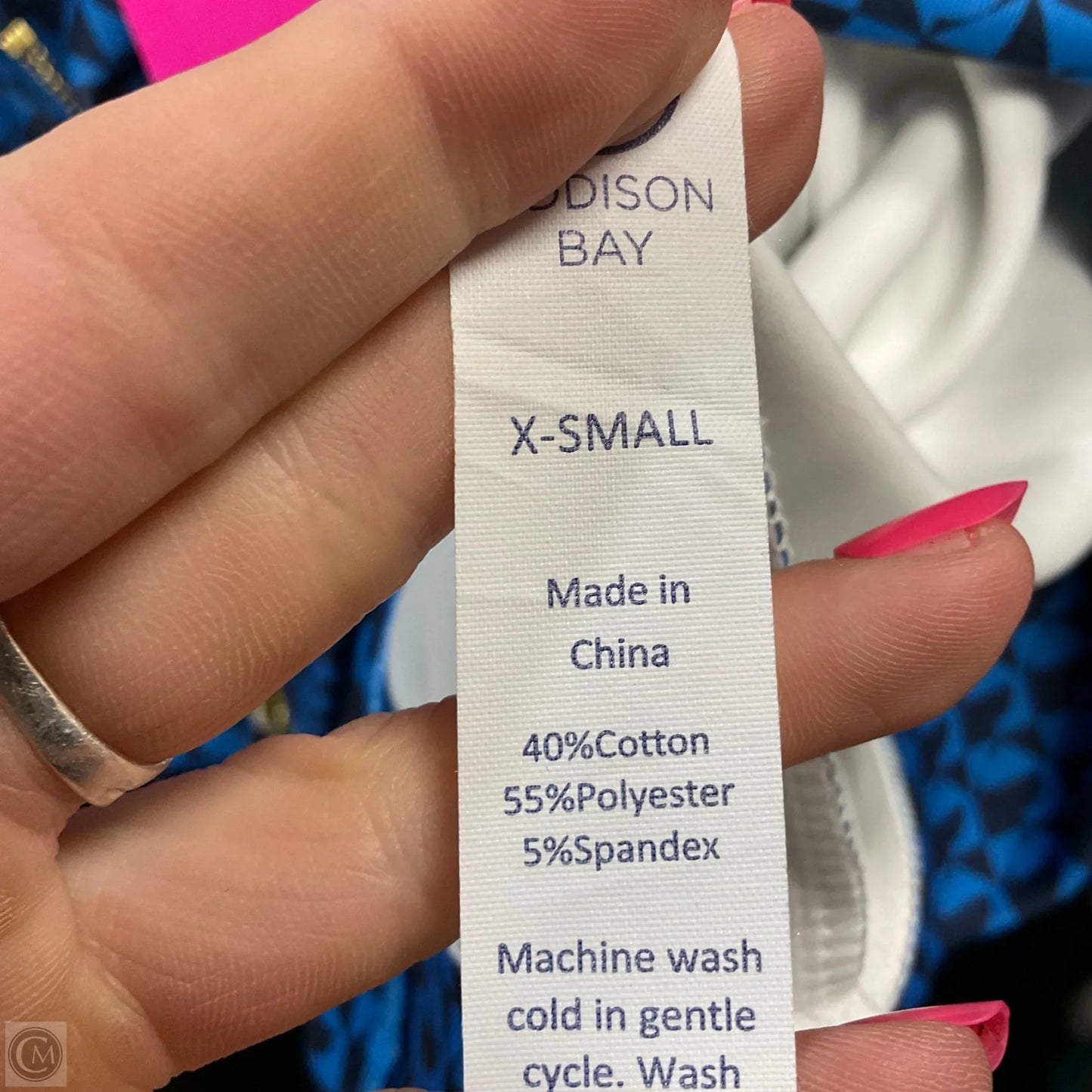 Athletic Top Long Sleeve Collar By ADDISON BAY In Blue, Size: Xs