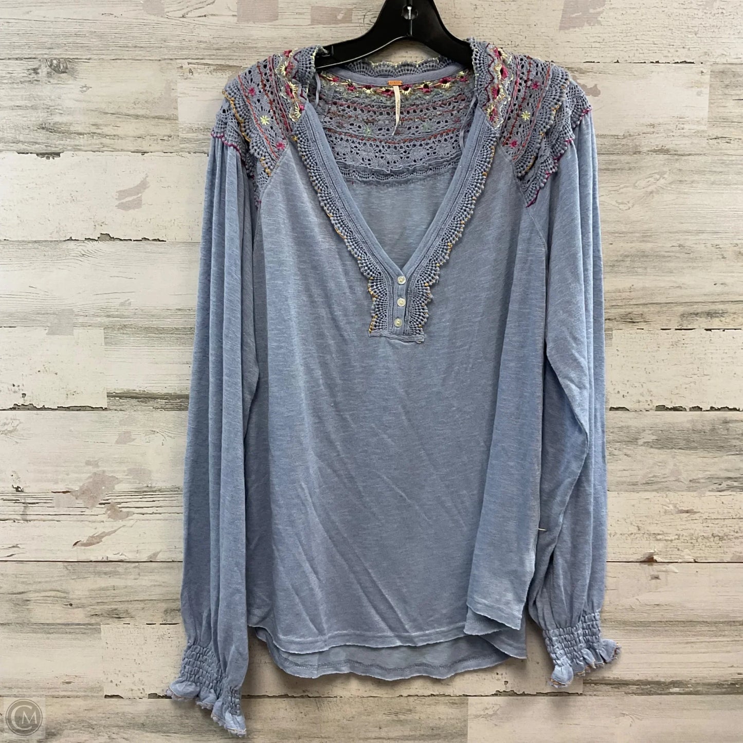 Top Long Sleeve By Free People In Blue, Size: L