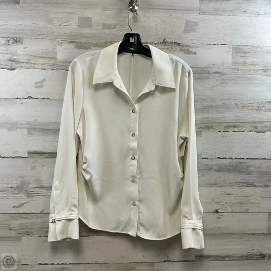 Blouse Long Sleeve By Zara In White, Size: L