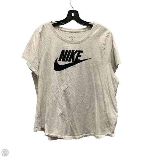Athletic Top Short Sleeve By Nike Apparel In Grey, Size: 1x