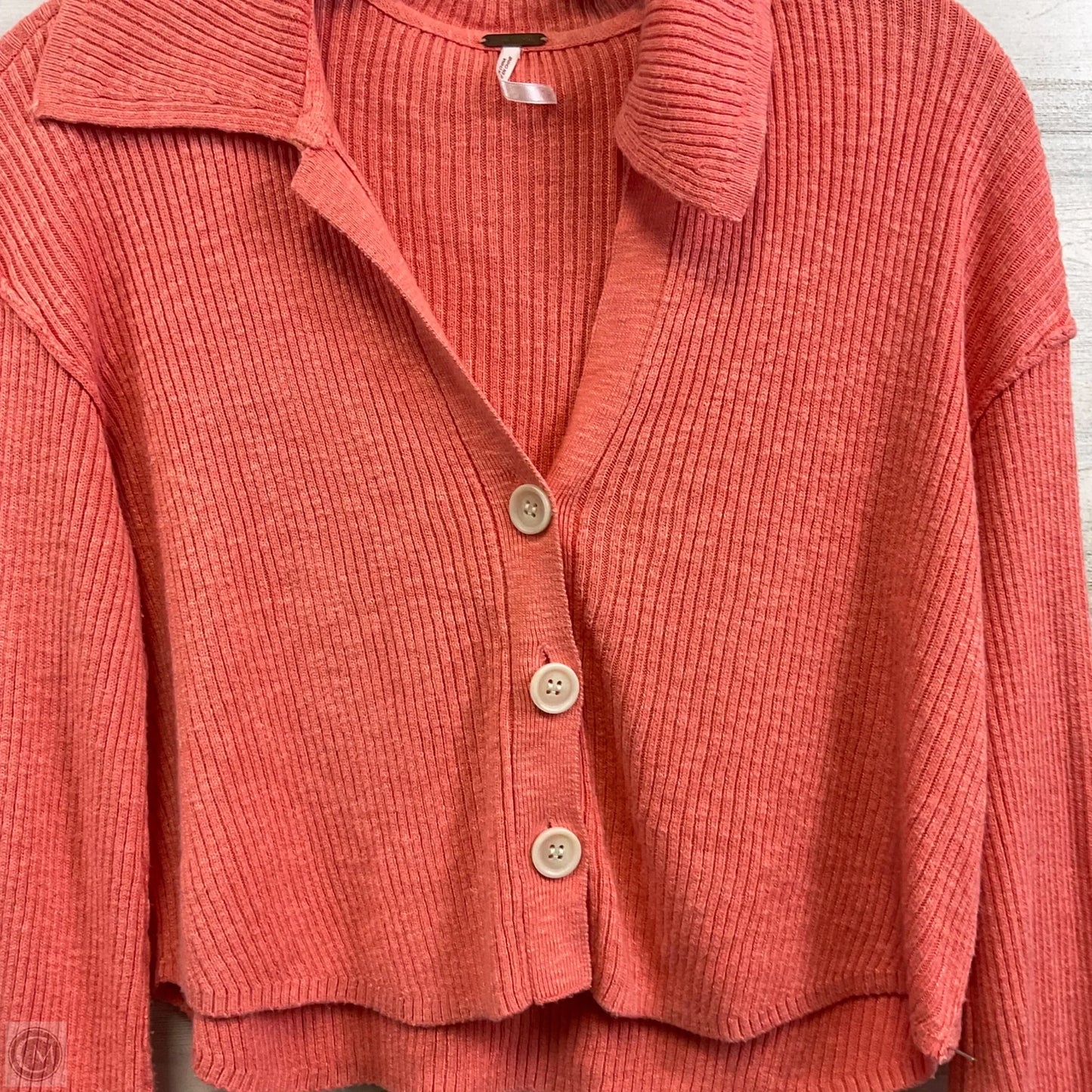 Sweater Cardigan By Free People In Orange, Size: Xs