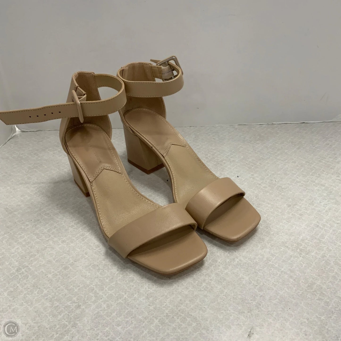 Sandals Heels Block By French Connection In Tan, Size: 7.5