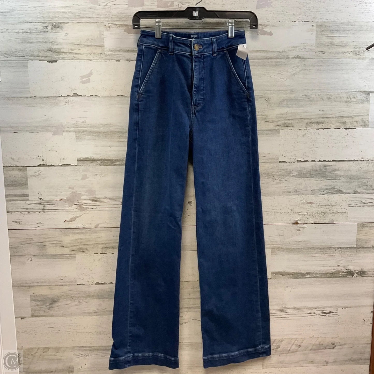 Jeans Wide Leg By J. Crew In Blue Denim, Size: 00