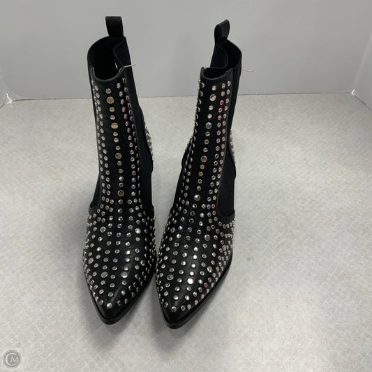 Boots Ankle Heels By Shu Shop In Black & Silver, Size: 6.5