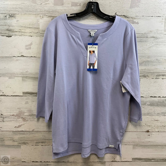 Top 3/4 Sleeve Basic By Orvis In Purple, Size: L