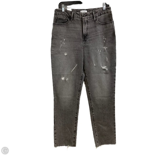 Jeans Straight By Good American In Black Denim, Size: 6
