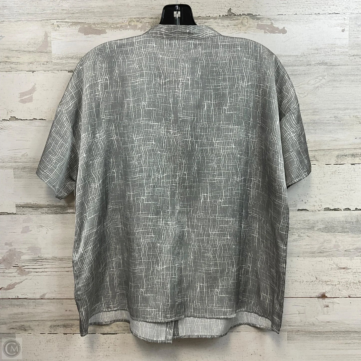 Blouse Short Sleeve By Eileen Fisher In Grey, Size: M