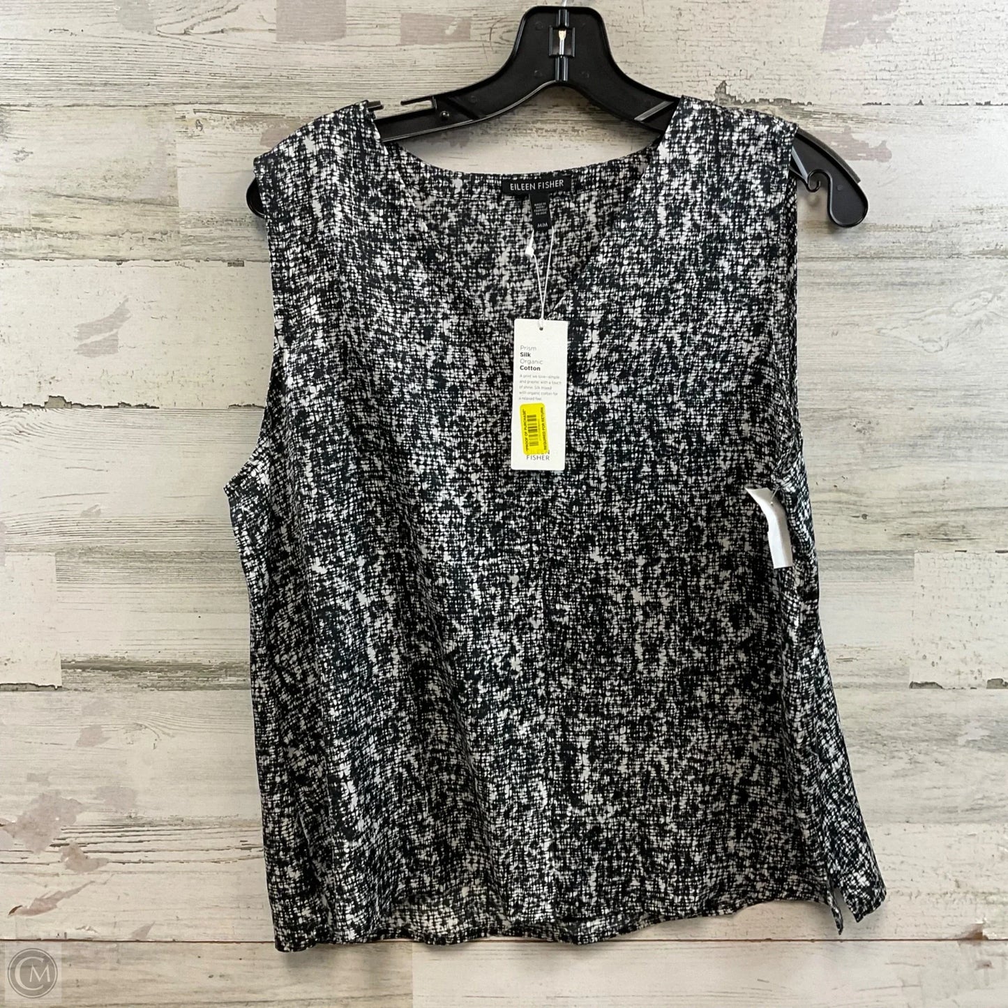 Blouse Short Sleeve By Eileen Fisher In Black, Size: M