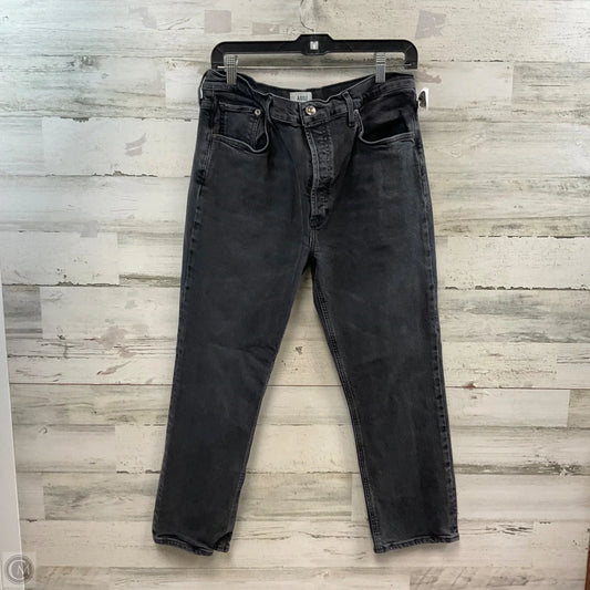 Jeans Straight By Agolde In Black Denim, Size: 14