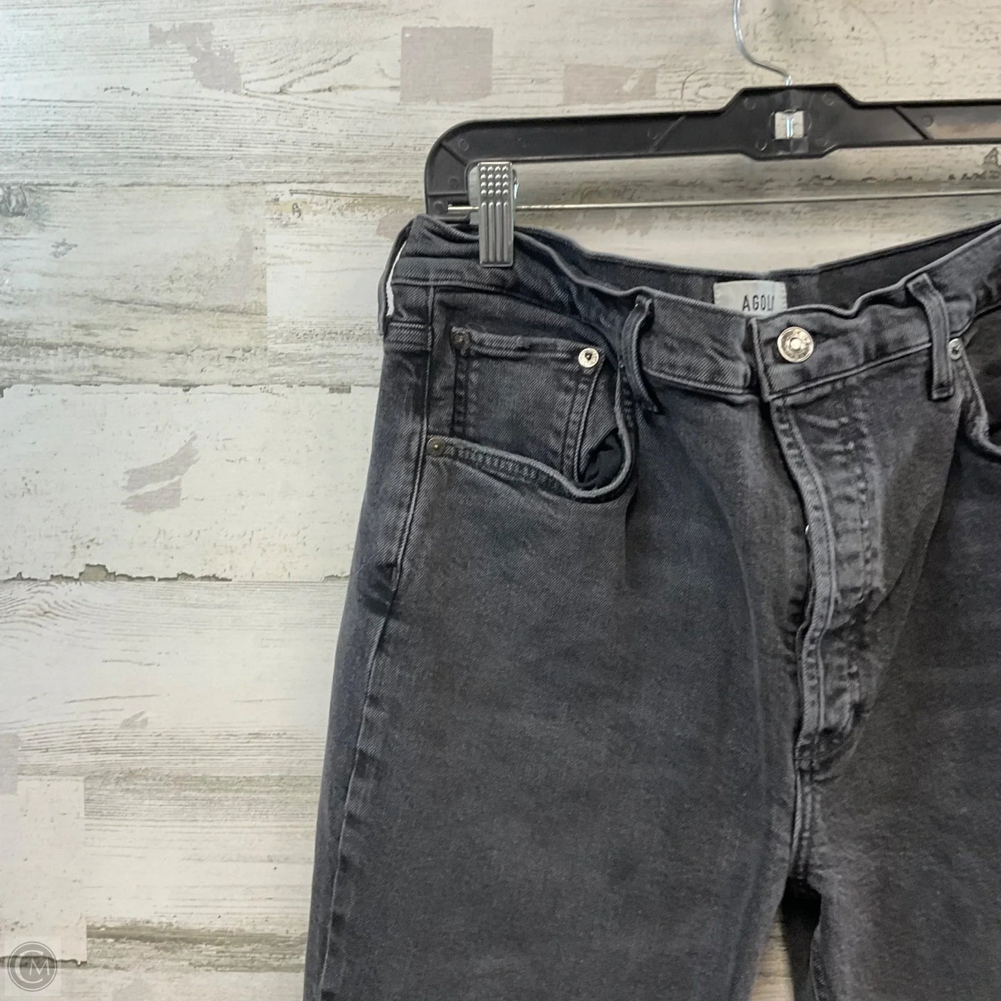 Jeans Straight By Agolde In Black Denim, Size: 14