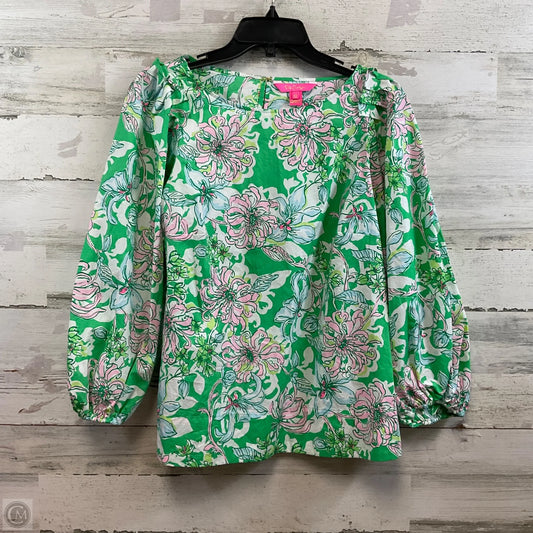 Blouse 3/4 Sleeve By Lilly Pulitzer In Green, Size: L