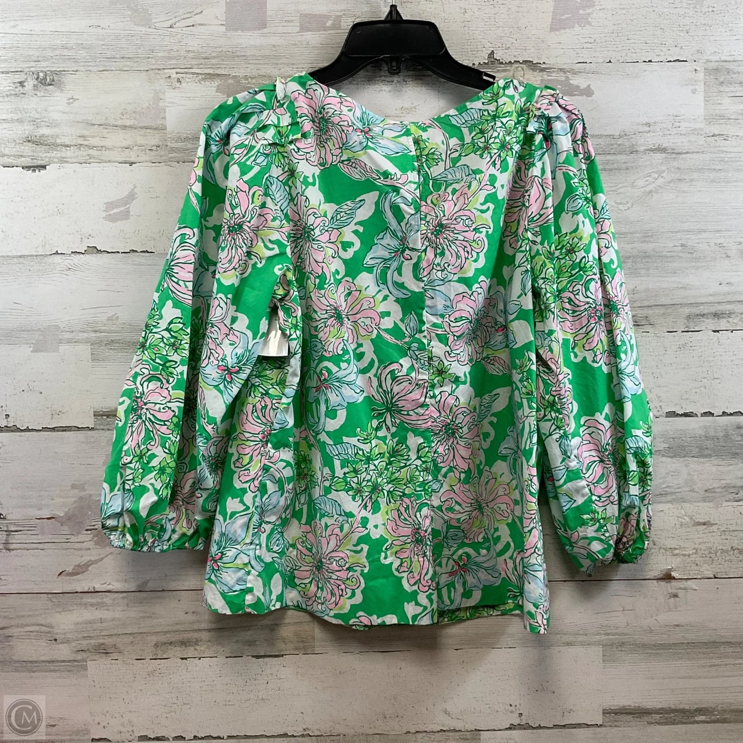 Blouse 3/4 Sleeve By Lilly Pulitzer In Green, Size: L