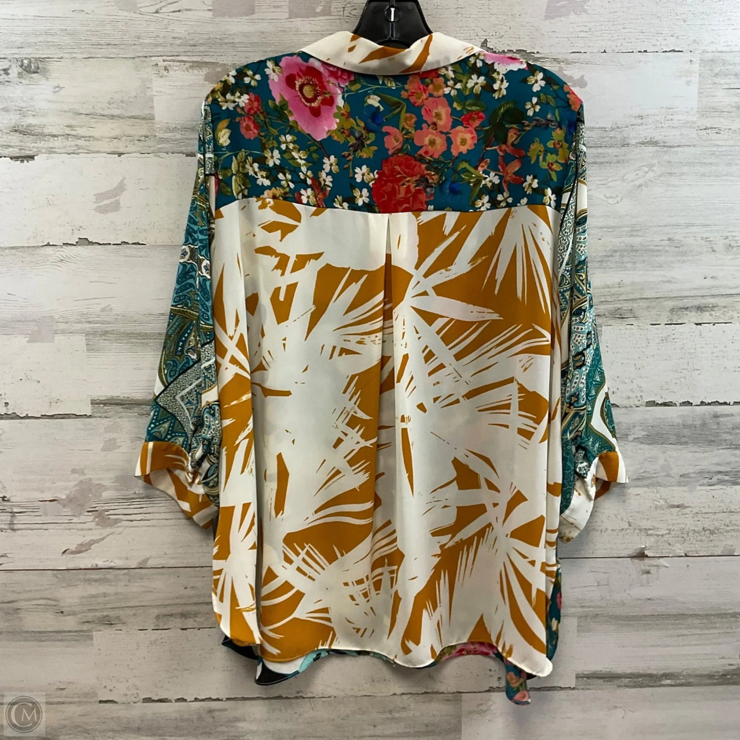 Blouse Short Sleeve By Rose And Olive In Blue, Size: 1x