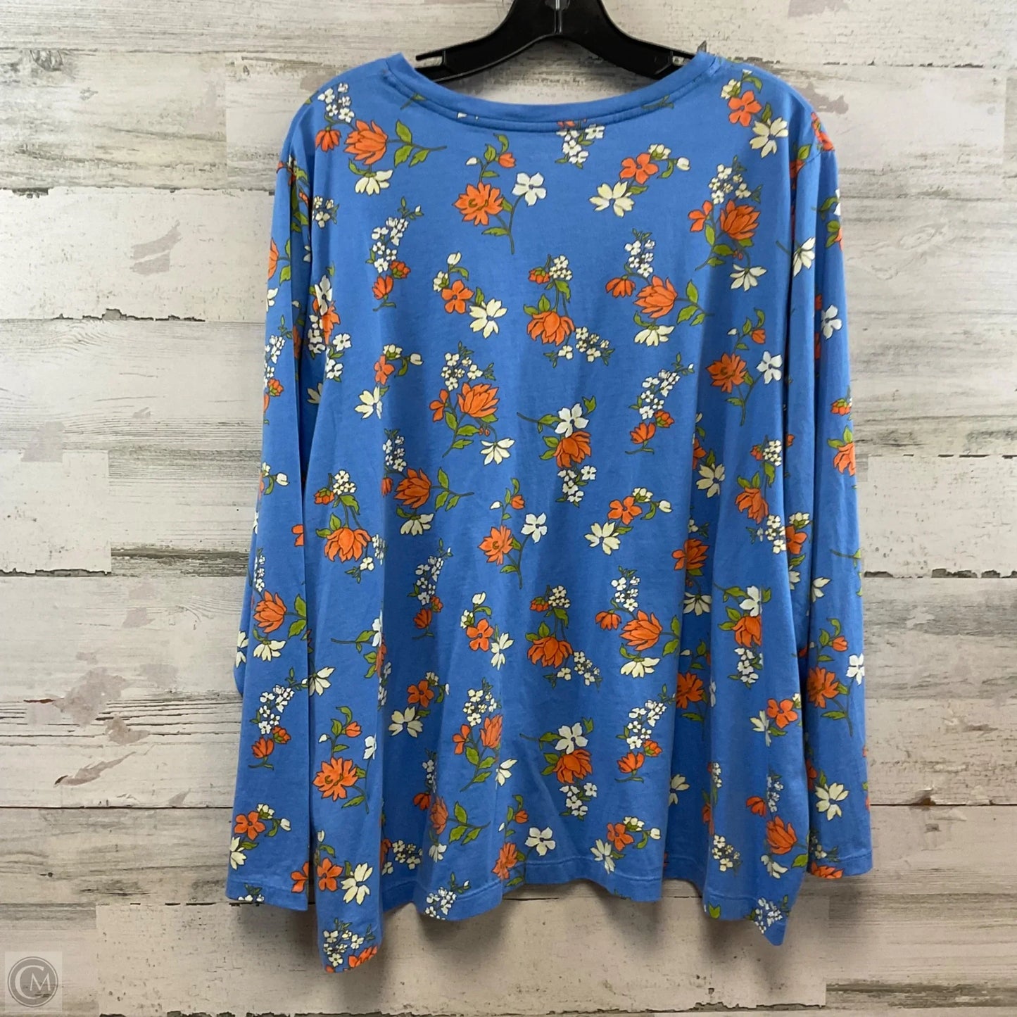 Top Long Sleeve Basic By Lands End In Blue, Size: 2x petite