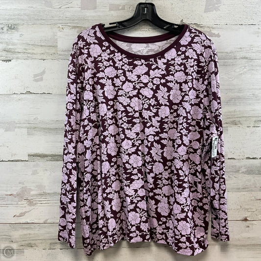 Top Long Sleeve Basic By Lands End In Purple, Size: 2x petite