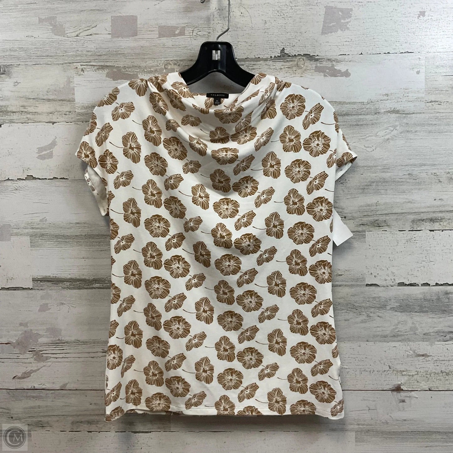 Blouse Short Sleeve By Talbots In Brown, Size: Xs