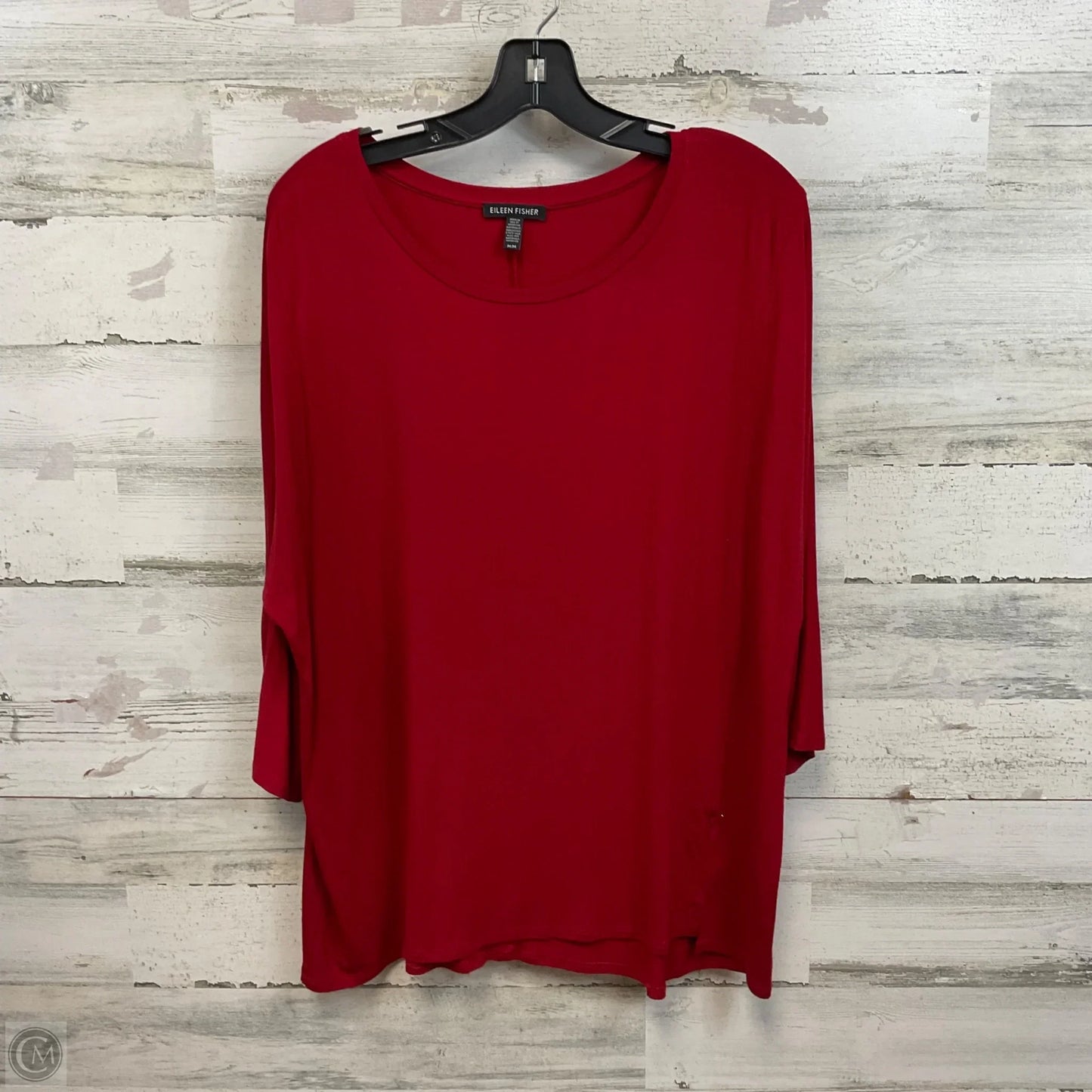 Top 3/4 Sleeve By Eileen Fisher In Red, Size: M