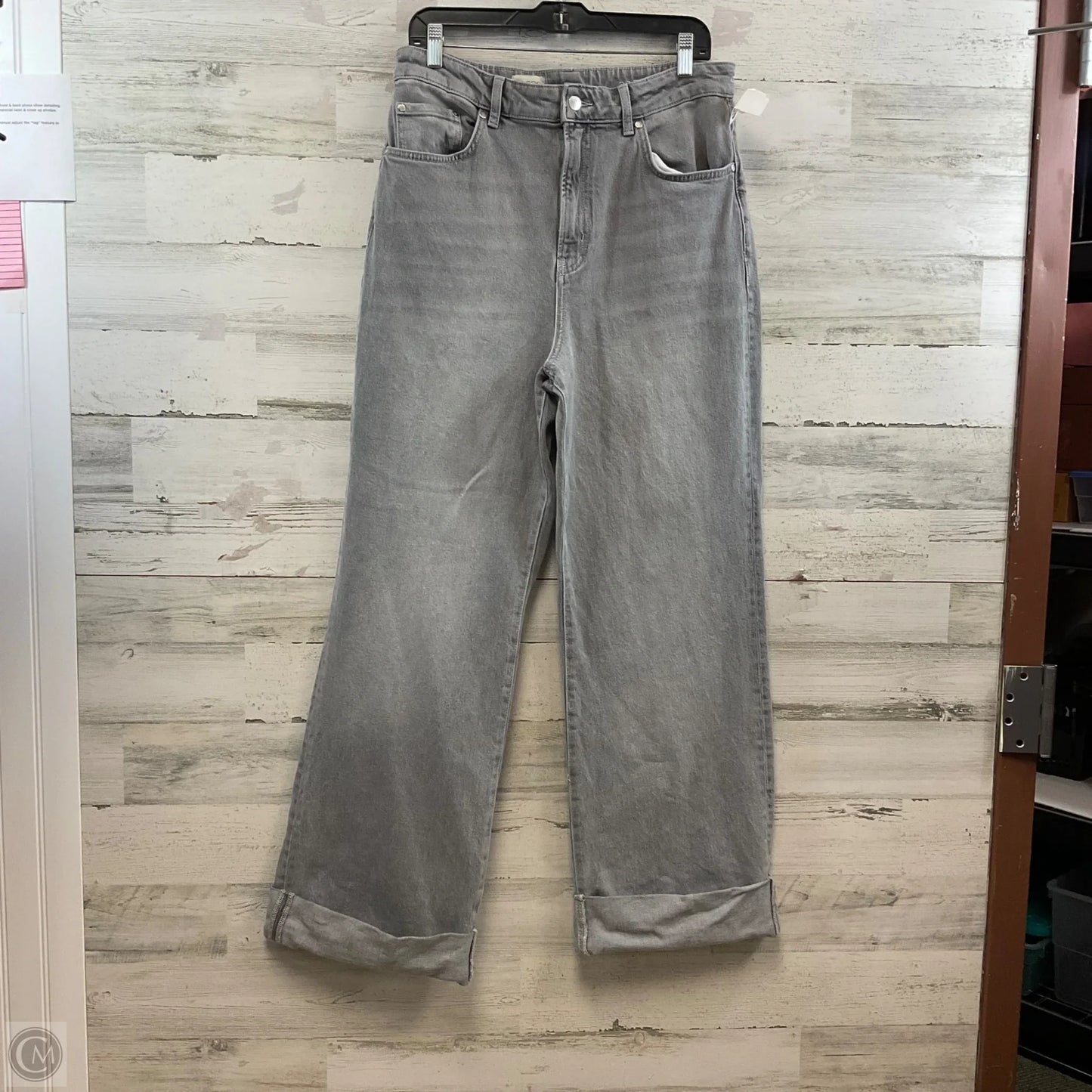 Jeans Wide Leg By Pilcro In Grey Denim, Size: 14