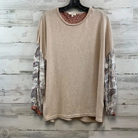 Top Long Sleeve By Easel In Brown, Size: S