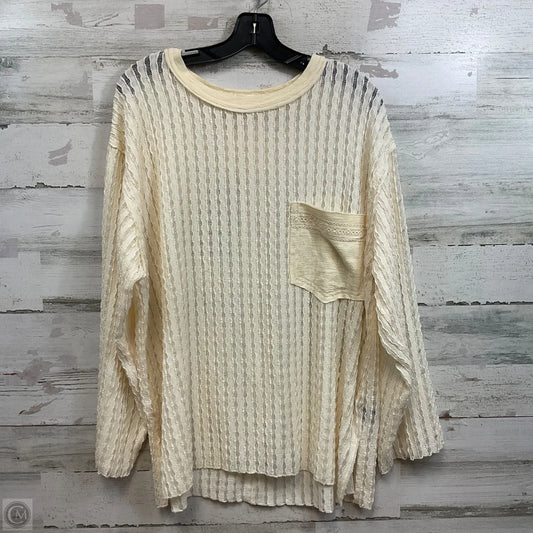 Top Long Sleeve By Pol In Cream, Size: M