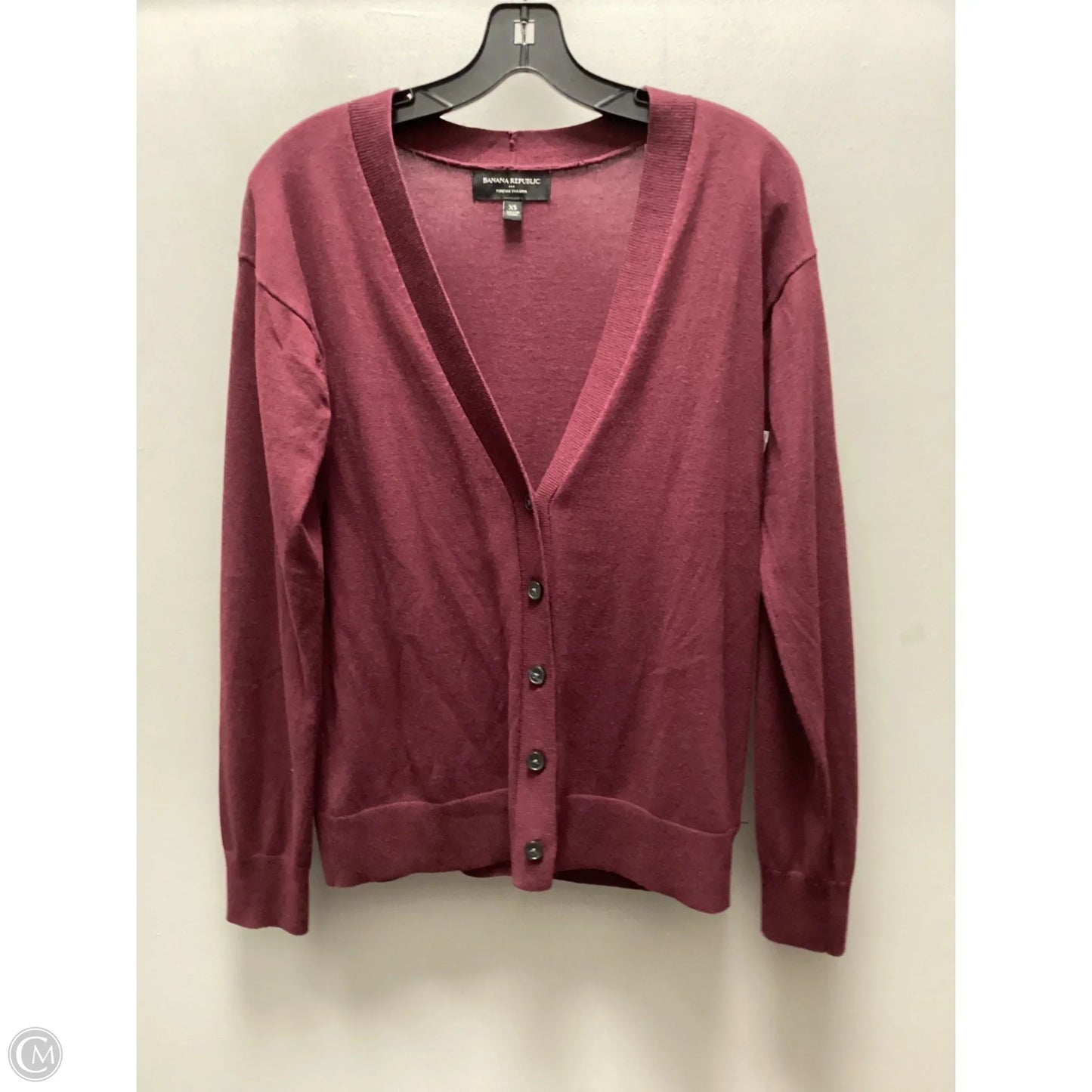Sweater Cardigan By Banana Republic In Maroon, Size: Xs