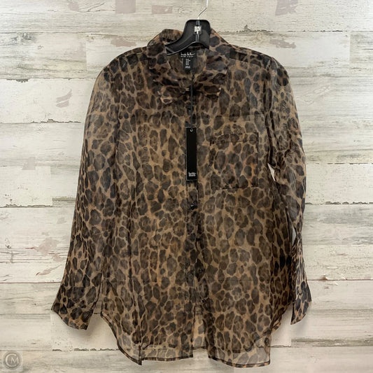 Blouse Long Sleeve By Nicole Miller In Animal Print, Size: M