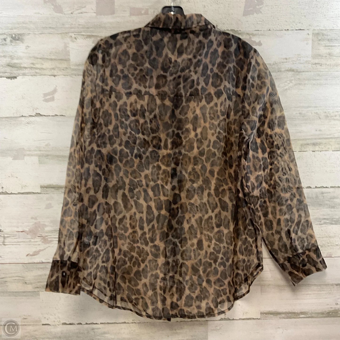 Blouse Long Sleeve By Nicole Miller In Animal Print, Size: M
