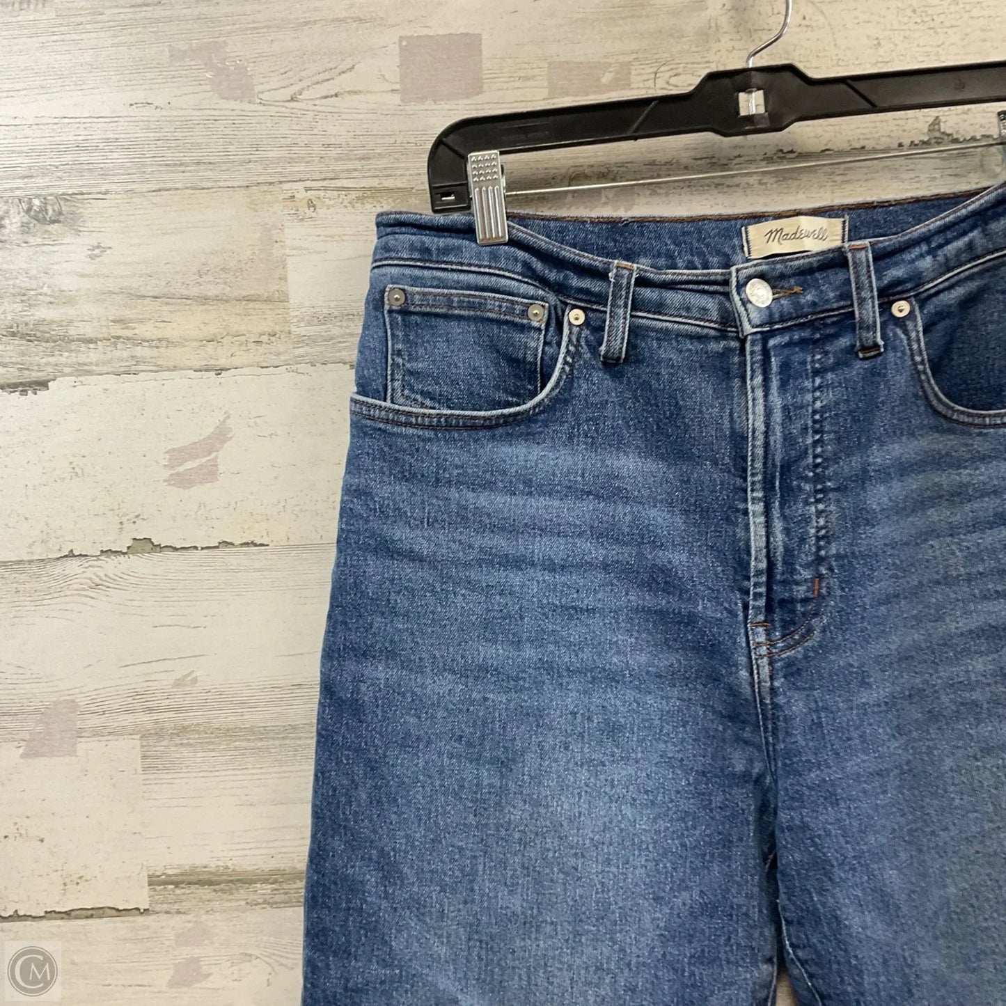 Jeans Straight By Madewell In Blue Denim, Size: 10