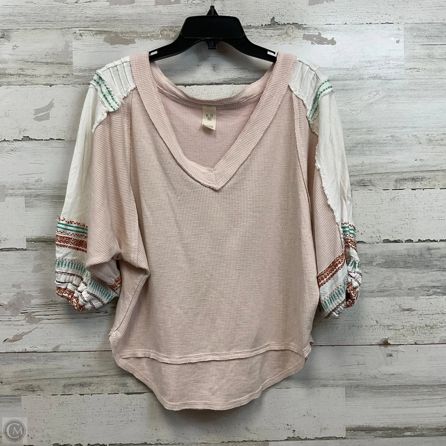 Top 3/4 Sleeve By We The Free In Pink, Size: M
