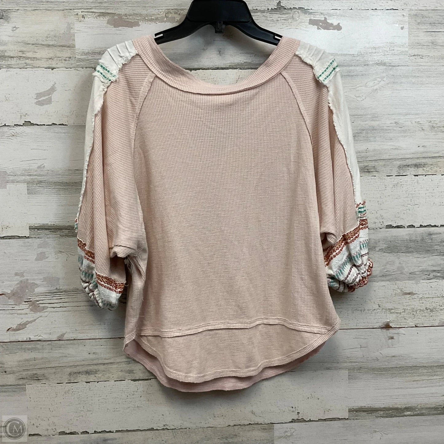 Top 3/4 Sleeve By We The Free In Pink, Size: M