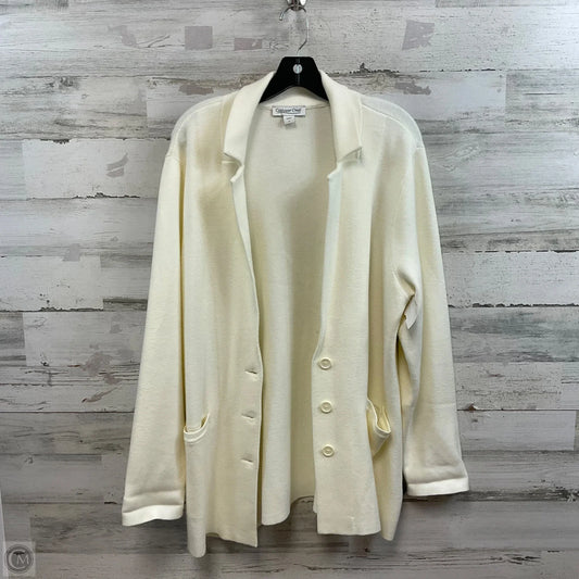 Sweater Cardigan By Coldwater Creek In Cream, Size: L
