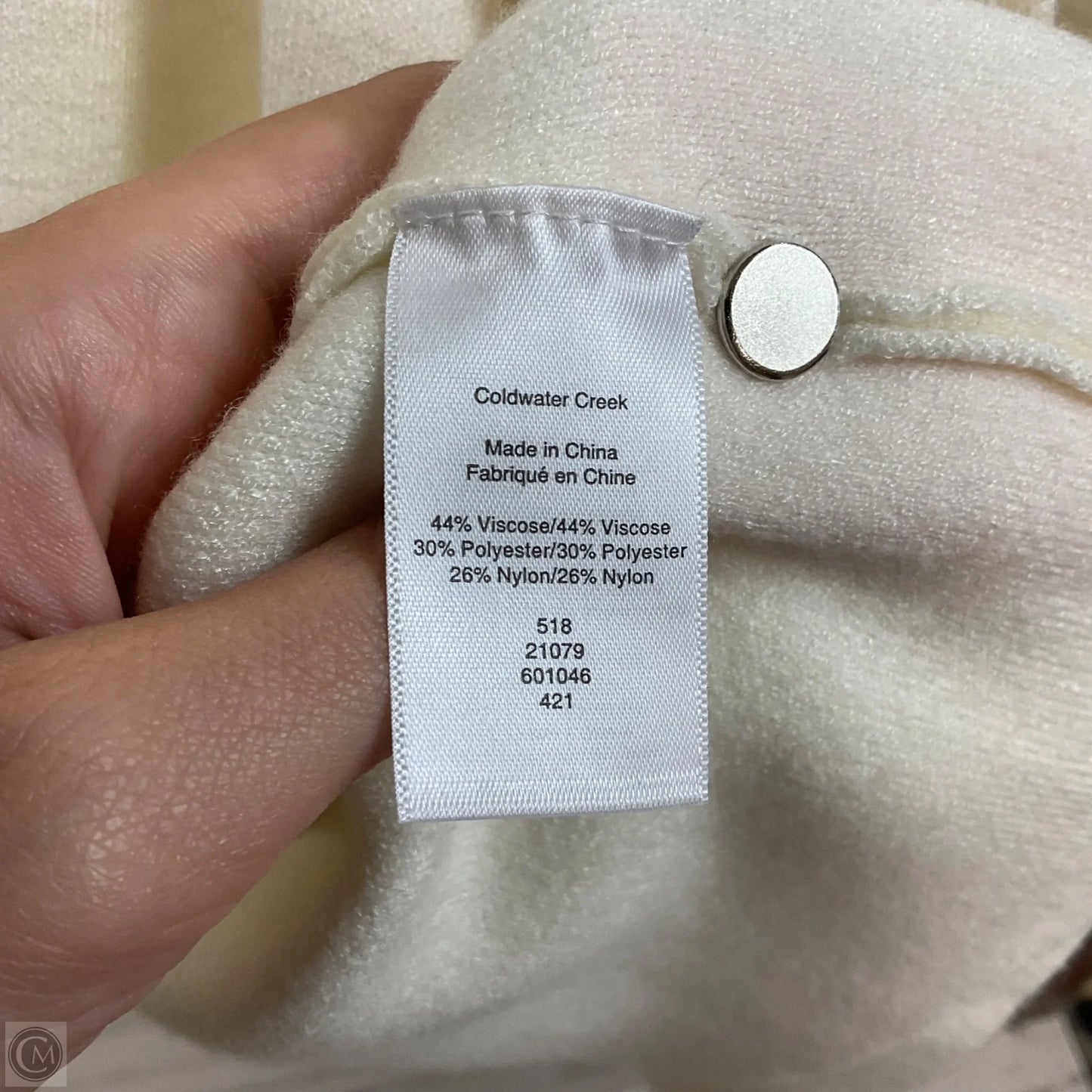 Sweater Cardigan By Coldwater Creek In Cream, Size: L