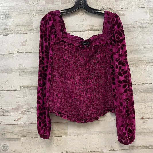Blouse Long Sleeve By Torrid In Purple, Size: 1x