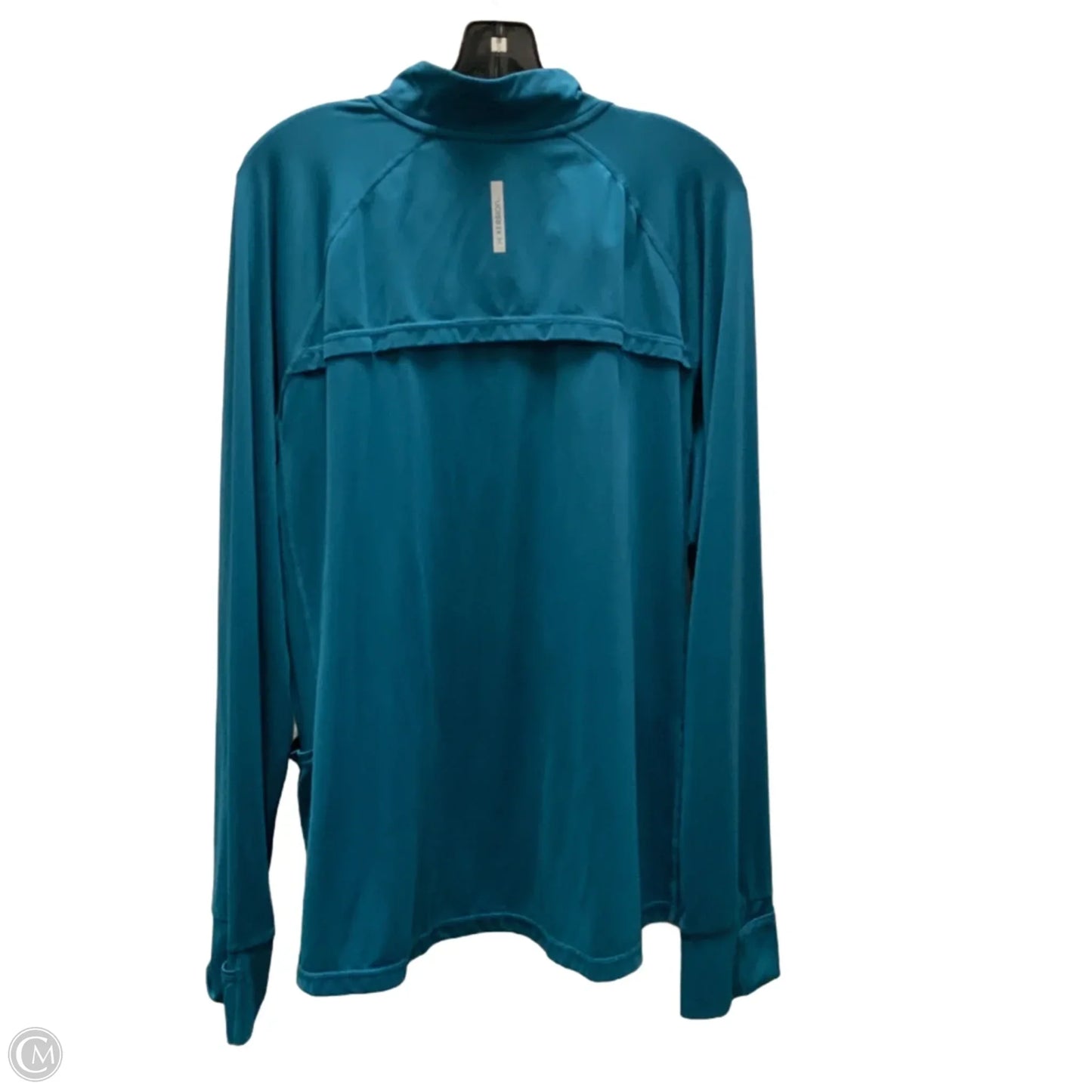 Athletic Top Long Sleeve Collar By Xersion In Green, Size: Xxl