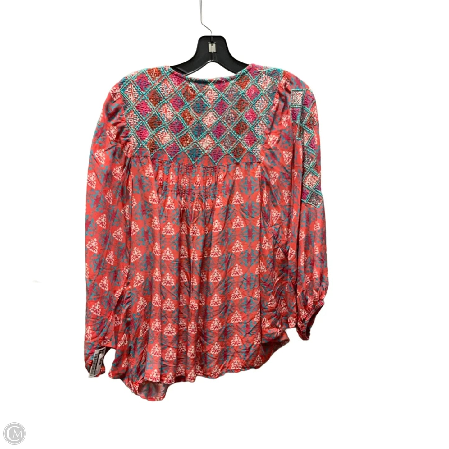 Blouse Short Sleeve By Tolani In Pink, Size: L