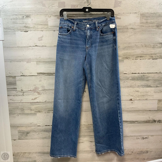 Jeans Wide Leg By American Eagle In Blue Denim, Size: 4