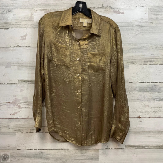 Blouse Long Sleeve By Michael By Michael Kors In Gold, Size: S
