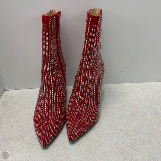 Boots Ankle Heels By Betsey Johnson In Red, Size: 7.5