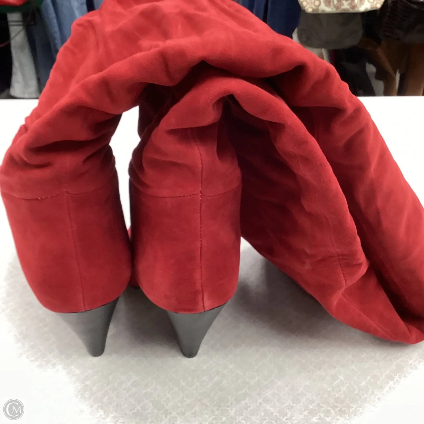 Boots Knee Heels By Marc Fisher In Red, Size: 7.5