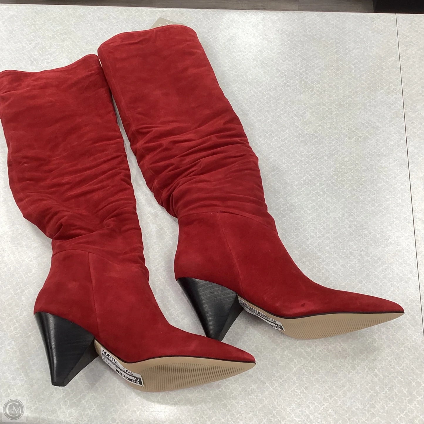 Boots Knee Heels By Marc Fisher In Red, Size: 7.5