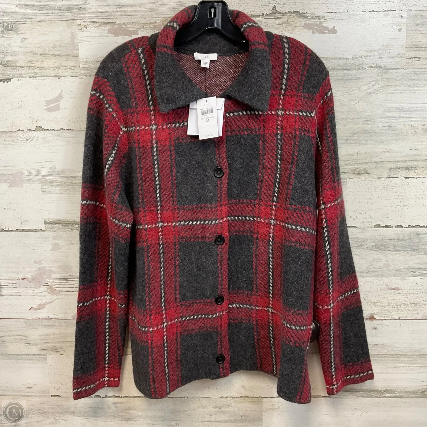 Sweater Cardigan By J. Jill In Red, Size: M