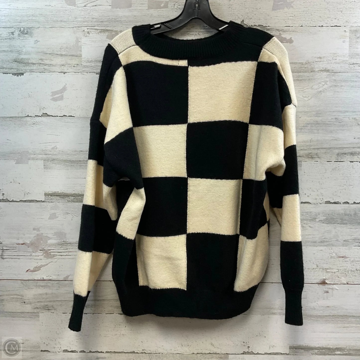 Sweater By Anniewear In Black & Cream, Size: L