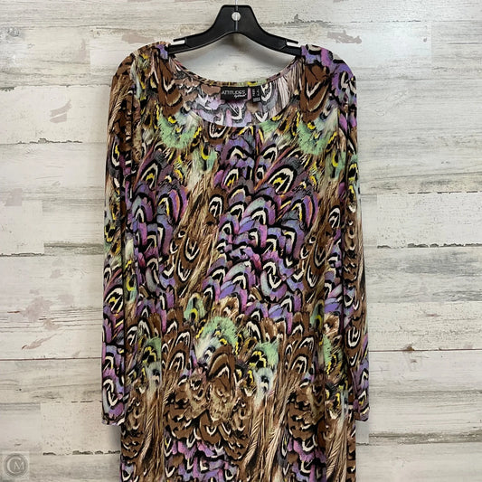 Dress Casual Maxi By Attitudes by Renee In Tan, Size: L