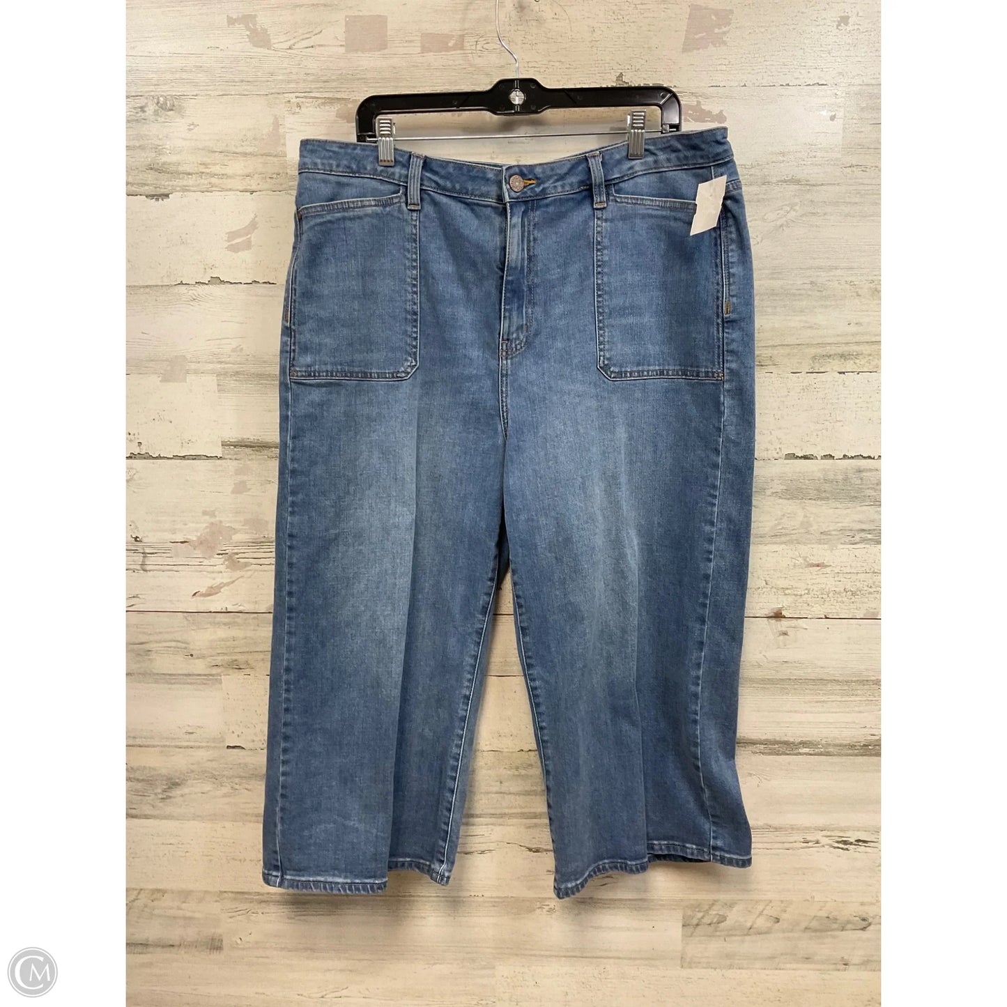 Jeans Cropped By Soft Surroundings In Blue Denim, Size: 18