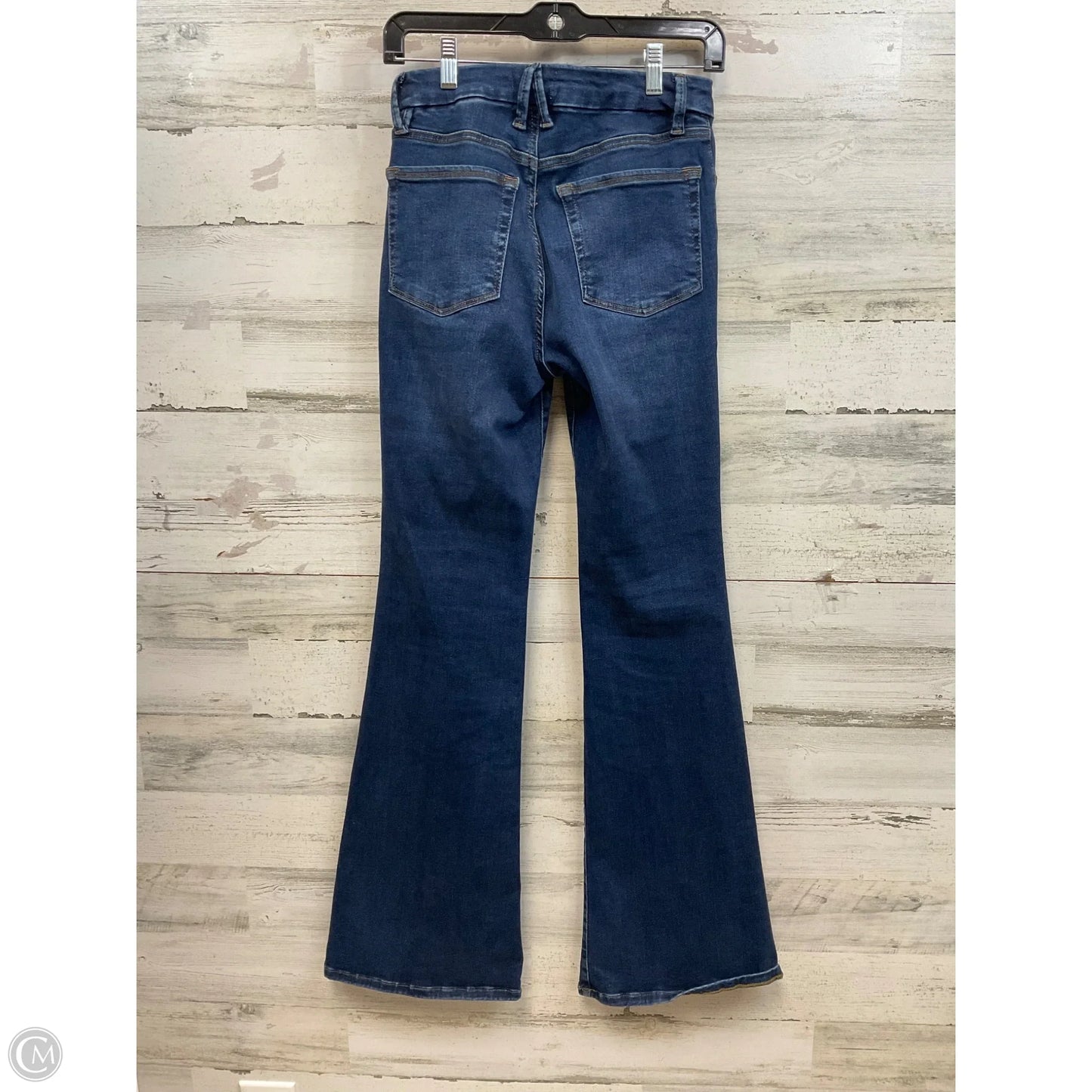 Jeans Flared By Good American In Blue Denim, Size: L