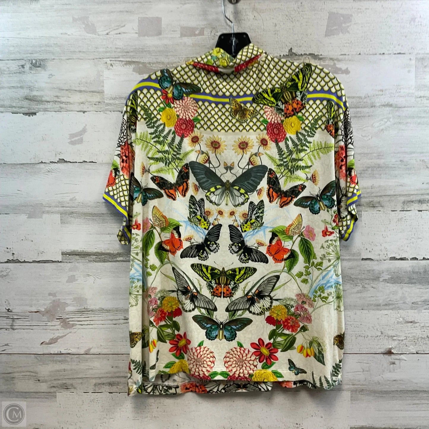 Top Short Sleeve By Johnny Was In Cream, Size: L