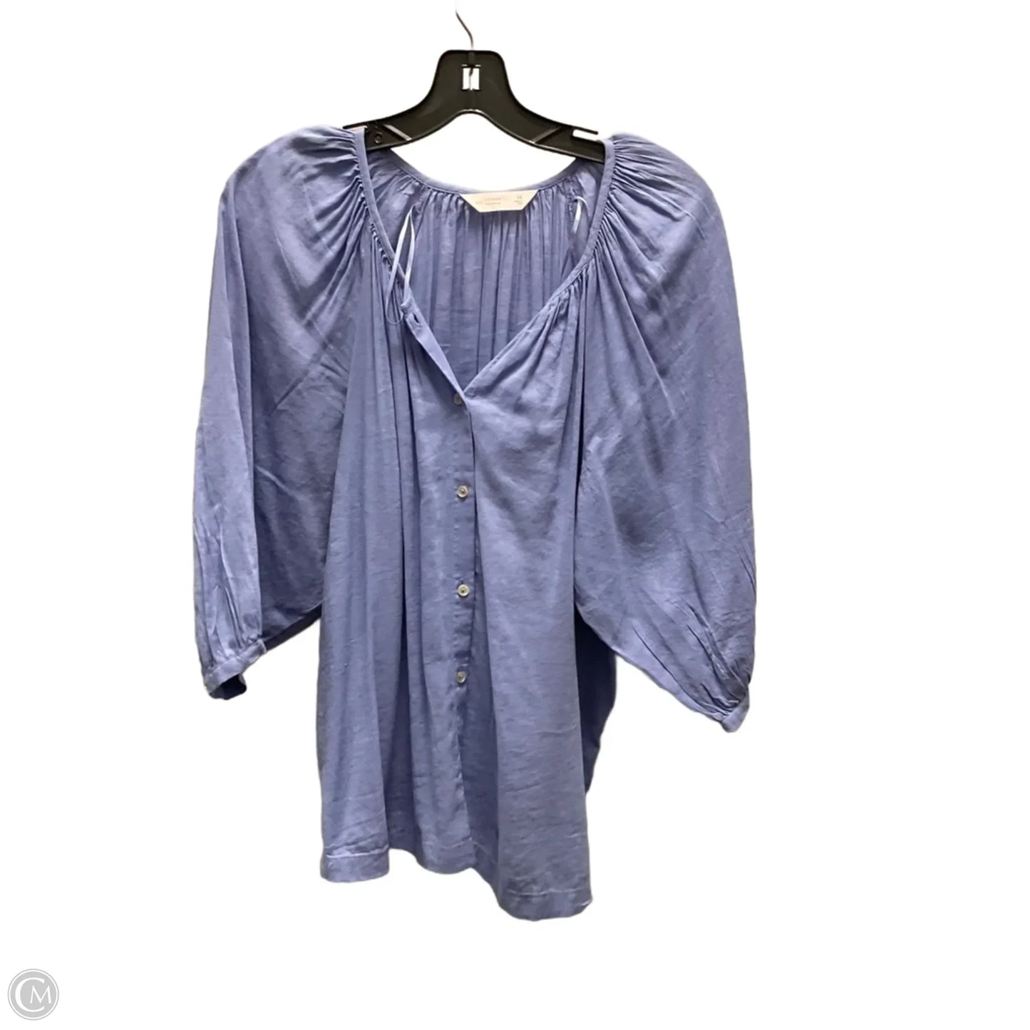 Blouse Short Sleeve By Lc Lauren Conrad In Blue, Size: Xs