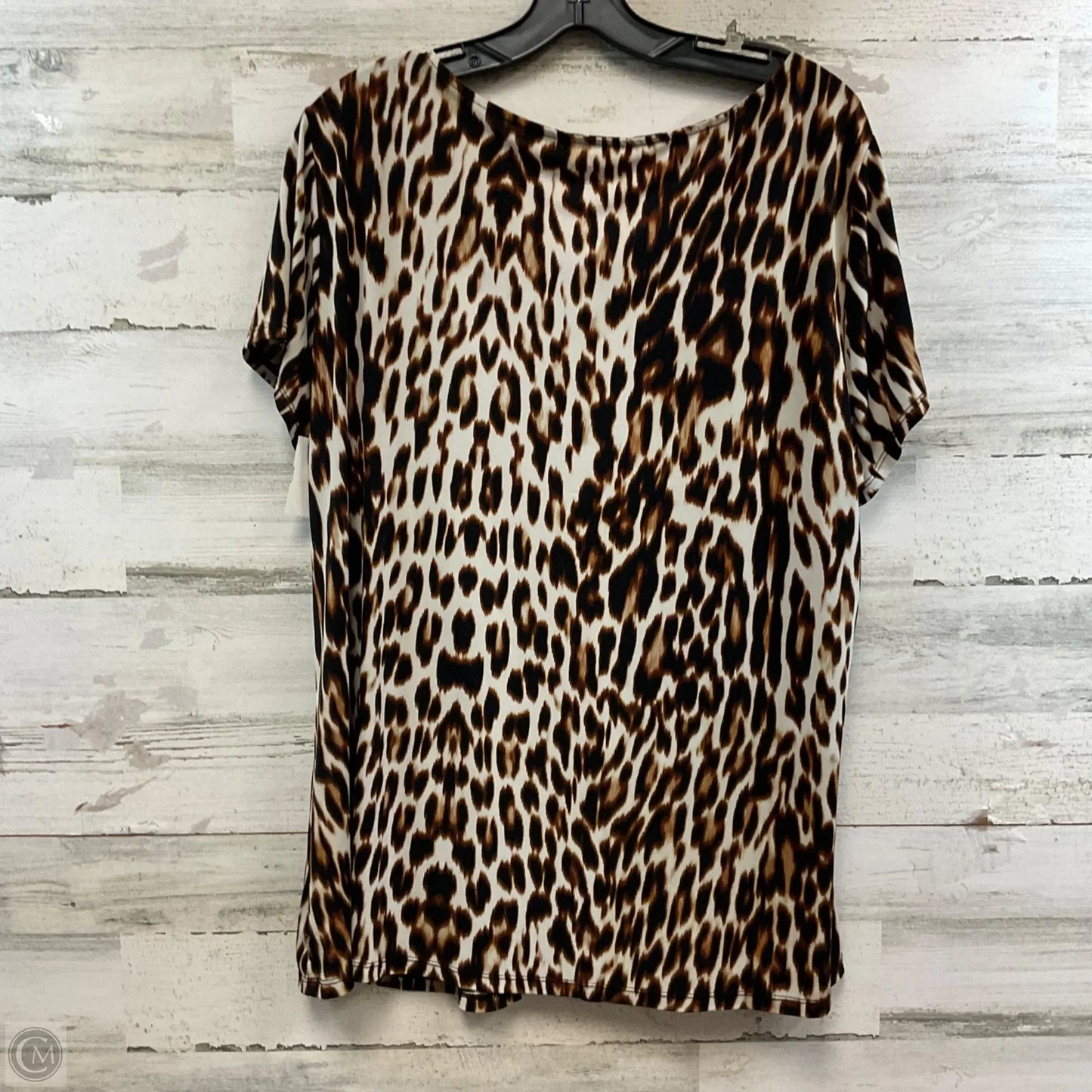 Blouse Short Sleeve By Worthington In Brown, Size: 2x